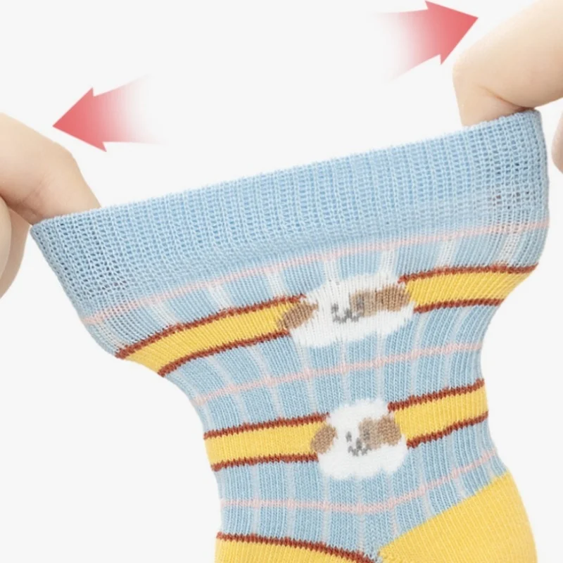 Calcetines altos de algodón con rayas y animales para niños - imagen 3