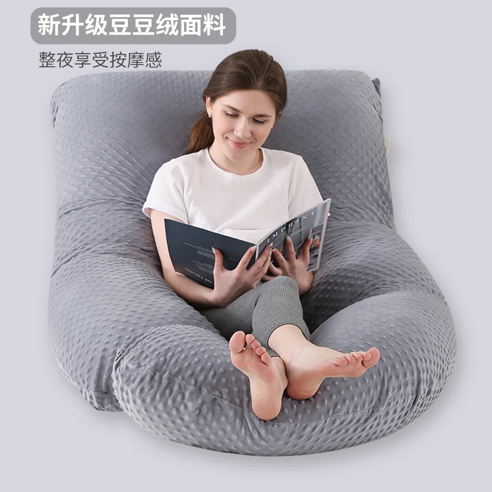 Almohada para embarazo con soporte abdominal en terciopelo suave - imagen 4