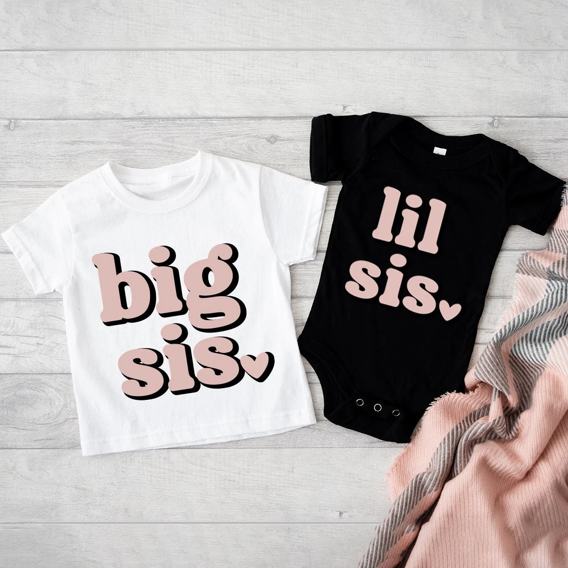 Camiseta corazón para hermanos – Conjunto manga corta - imagen 4