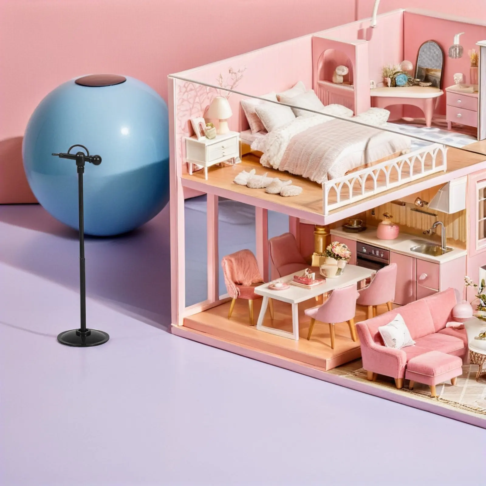 Micrófonos en miniatura para casas de muñecas con soporte - imagen 5