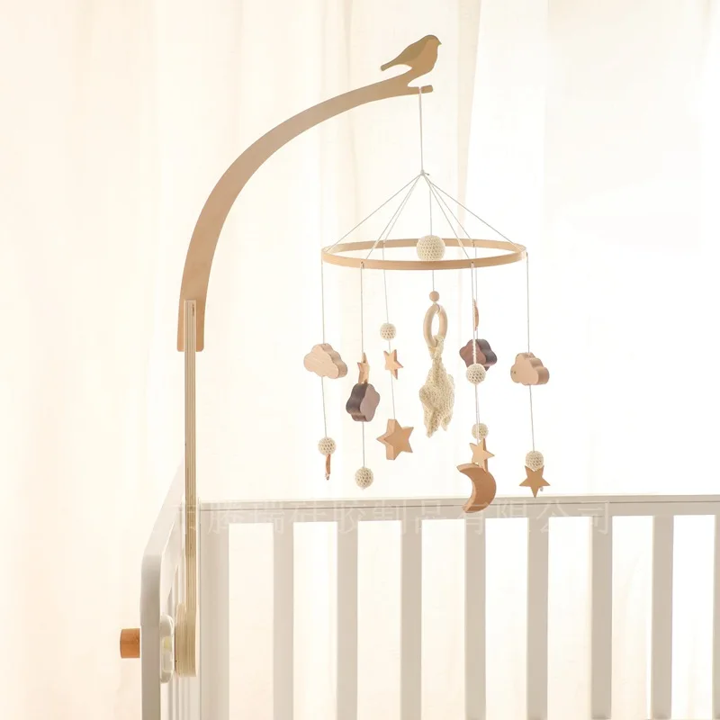 Soporte de madera para móvil de bebé en brazo de cuna – fácil