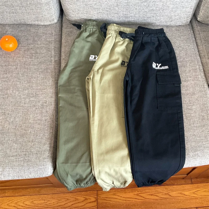 Pantalones de trabajo rectos para niños, estilo informal otoño