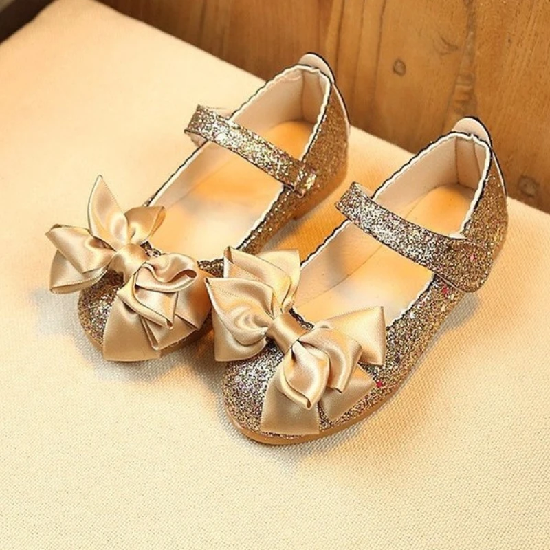 Zapatillas de princesa con lentejuelas para niña – Cómodas con lazo