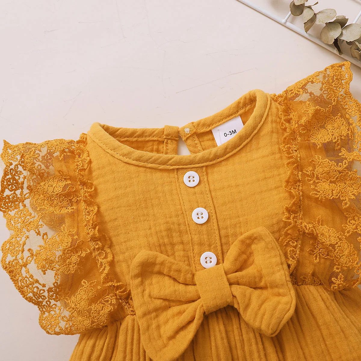Body verano sin mangas de encaje para niña recién nacida con diadema - imagen 3