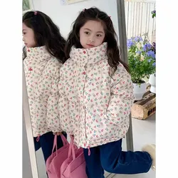 Abrigo acolchado de invierno para niña con cremallera y capucha