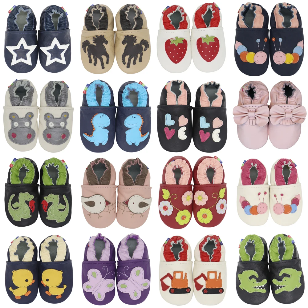 Carozoo Zapatillas prewalker de cuero para primeros pasos de bebé