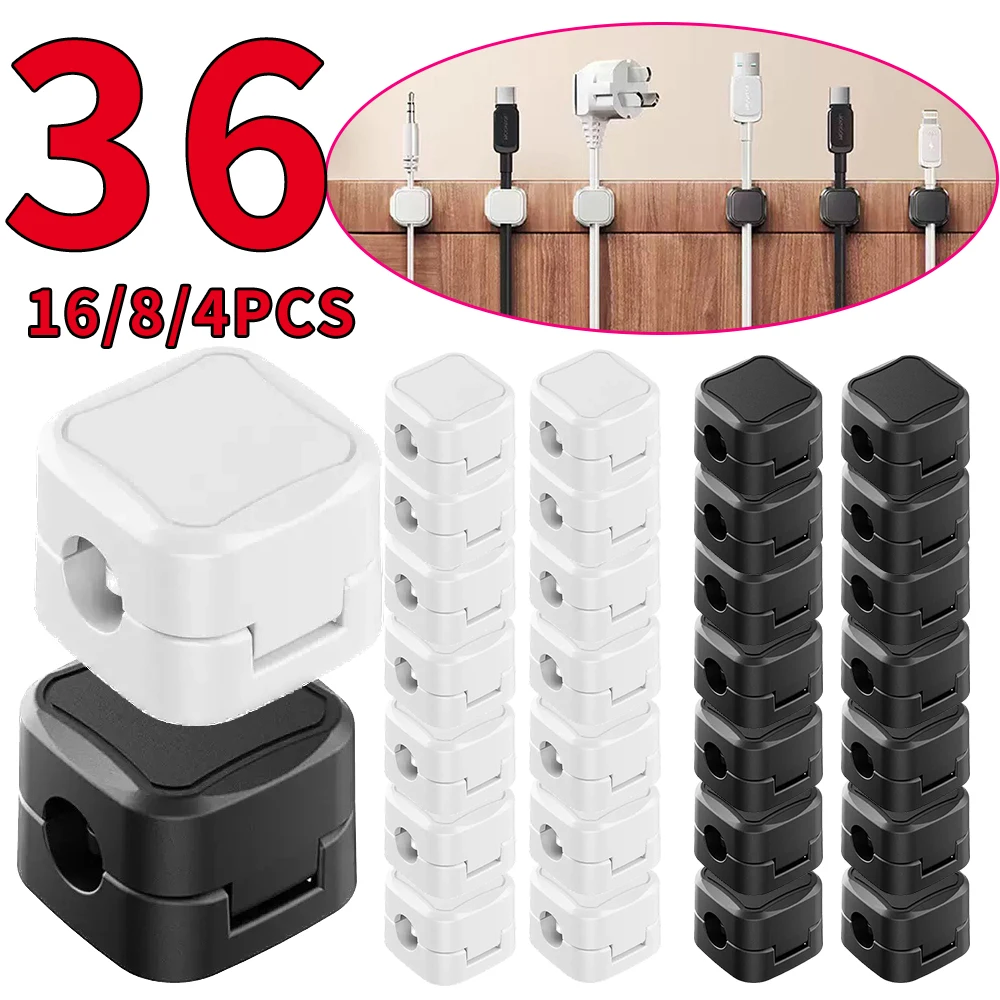 Clips magnéticos para cables organizados bajo el escritorio