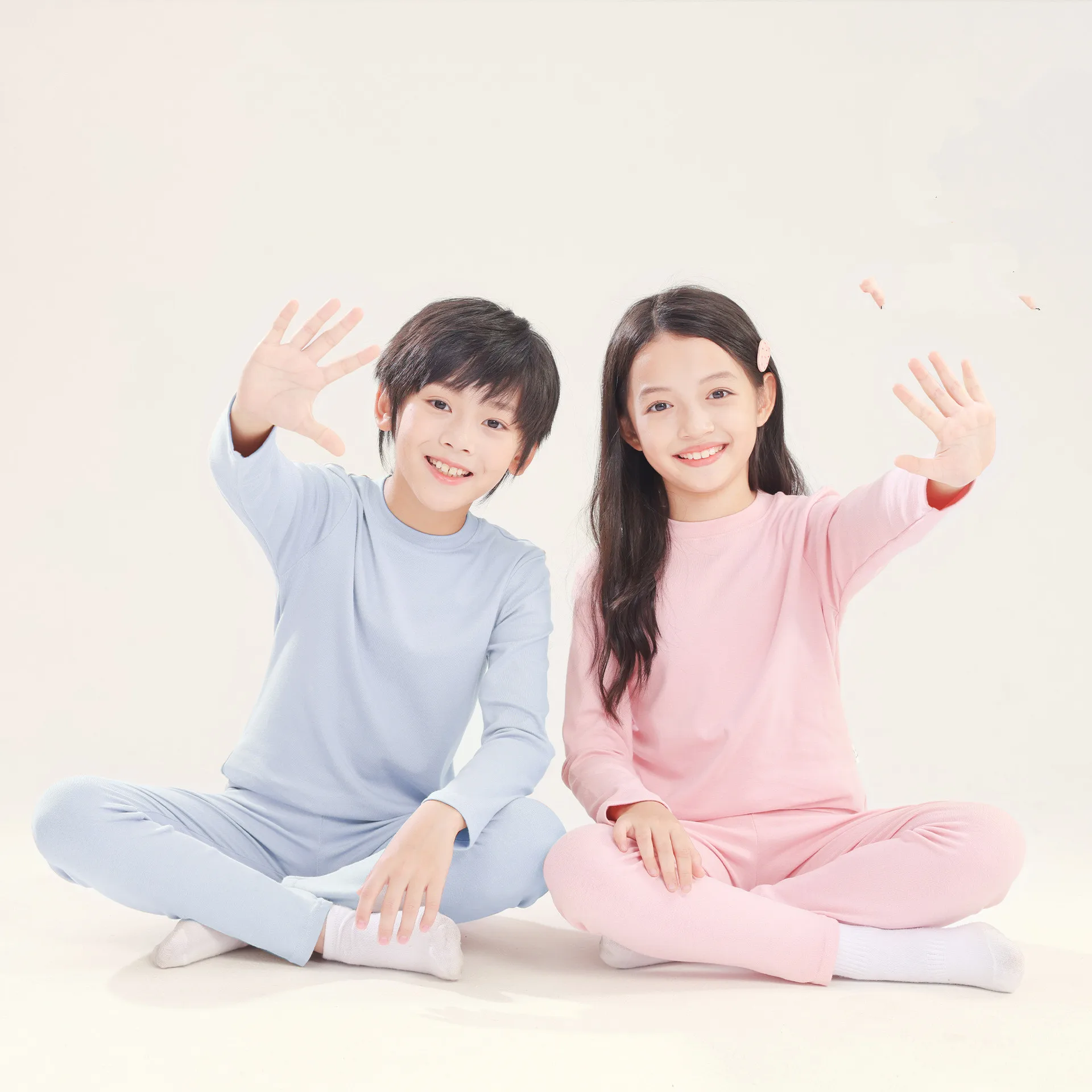 Pijama de algodón manga larga suave cómodo para niño y niña otoño - imagen 3