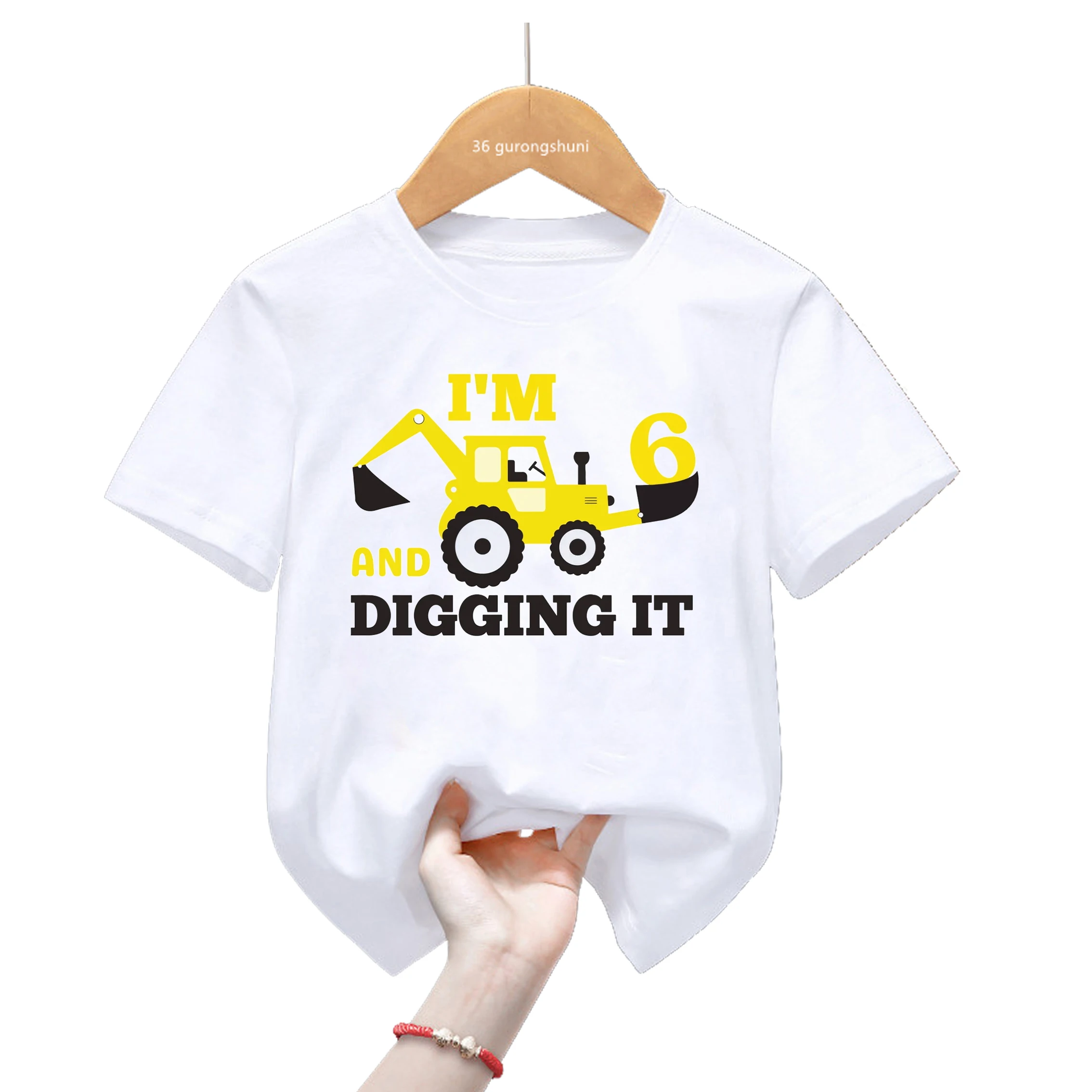 Camiseta excavadora personalizada con nombre - Regalo de cumpleaños