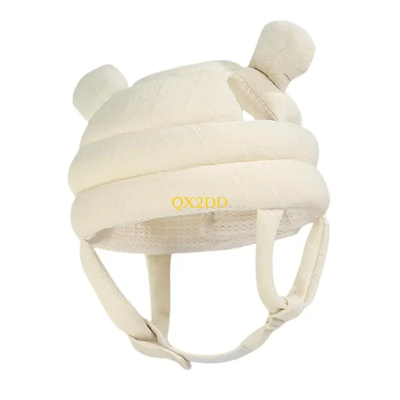 Bebé con casco protector QX2D con diseño de orejitas de osito