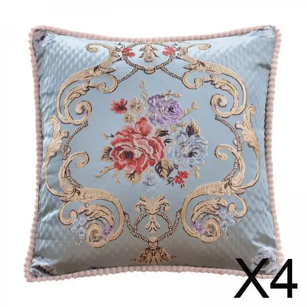 Funda de almohada bordada jacquard floral estilo europeo - imagen 2