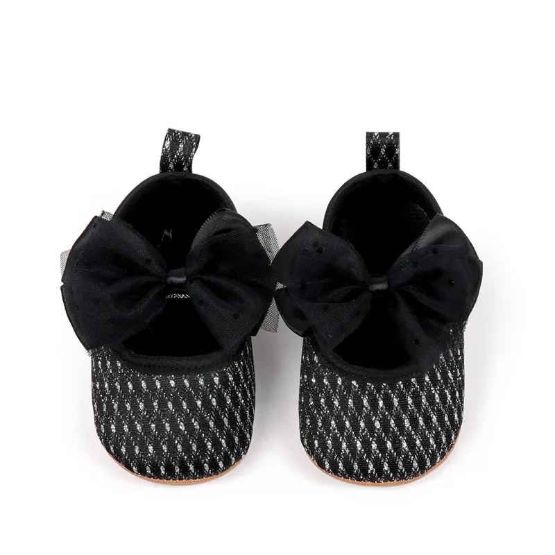 Zapatos de cuna con lazo para niñas – Suela antideslizante suave - imagen 5