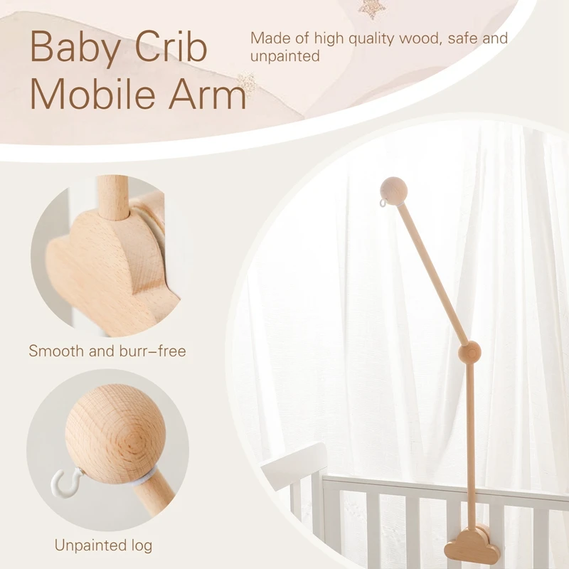 Móvil nube de madera para cuna – Colgante decorativo infantil - imagen 5