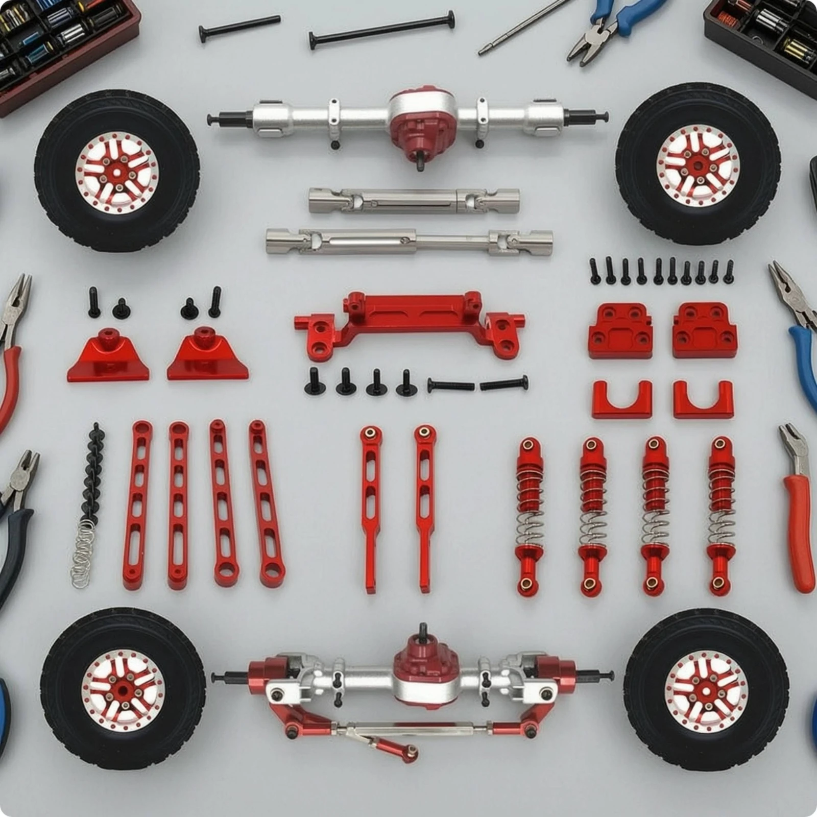 Coche RC: kit de mejora metálico con amortiguador trasero - imagen 3