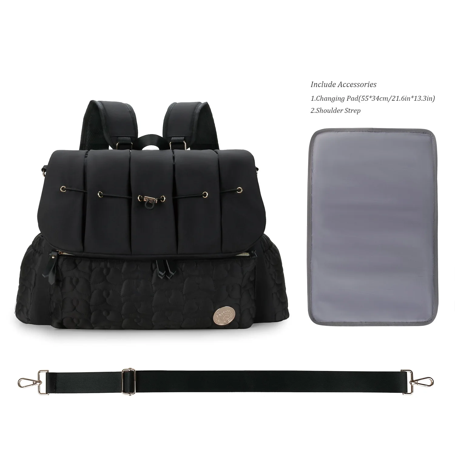 Bolsa pañales bebé mochila maternidad impermeable con cambiador - imagen 2