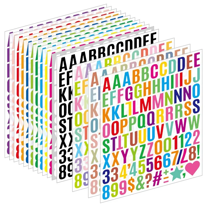 Pegatinas de vinilo negras con letras y números para manualidades - imagen 2