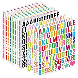 Pegatinas de vinilo negras con letras y números para manualidades