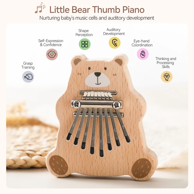 Kalimba musical para niños – Juguete Montessori de 8 teclas - imagen 2