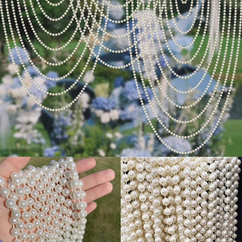 Cadena de perlas simuladas blancas ZYF para manualidades infantiles - imagen 3
