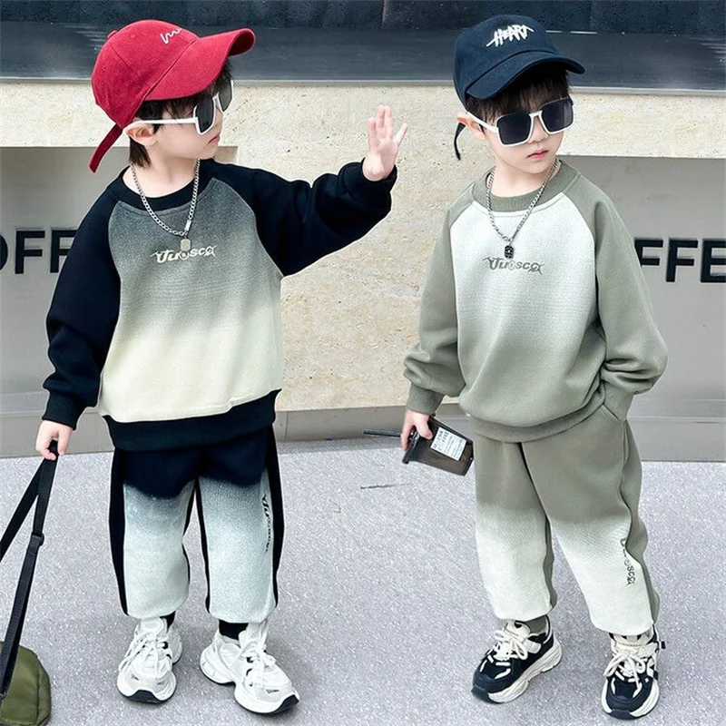 Conjunto de sudadera infantil dos piezas con letras primavera-otoño - imagen 4