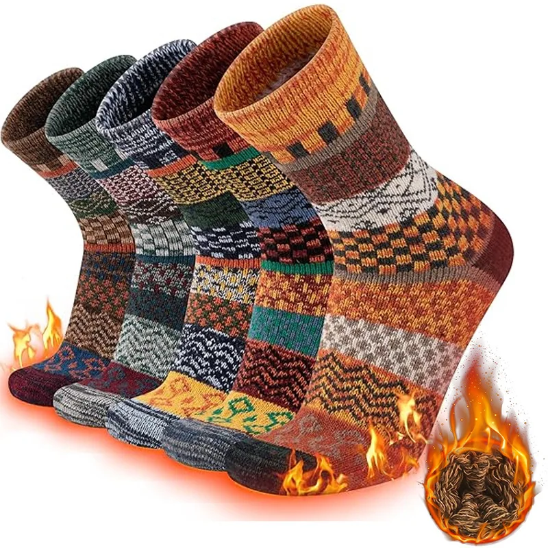 Calcetines gruesos de lana y algodón para niños – Estilo retro casual - imagen 3