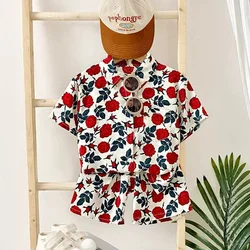 Conjunto de verano para niña: camisa manga corta y pantalón corto