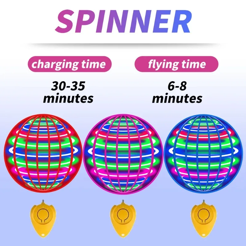 Bola voladora con luces LED para niños, boomerang de mano - imagen 3