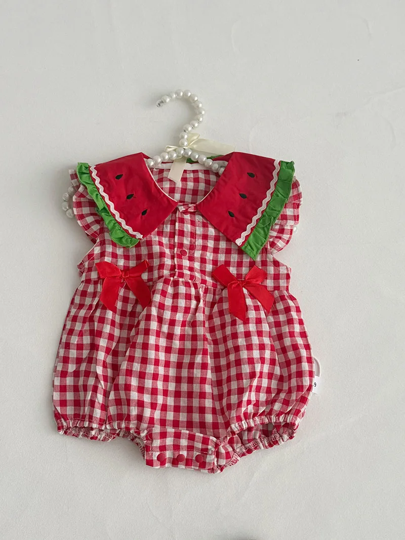 MILANCEL body de verano para bebé con estampado sandía y lazo - imagen 4