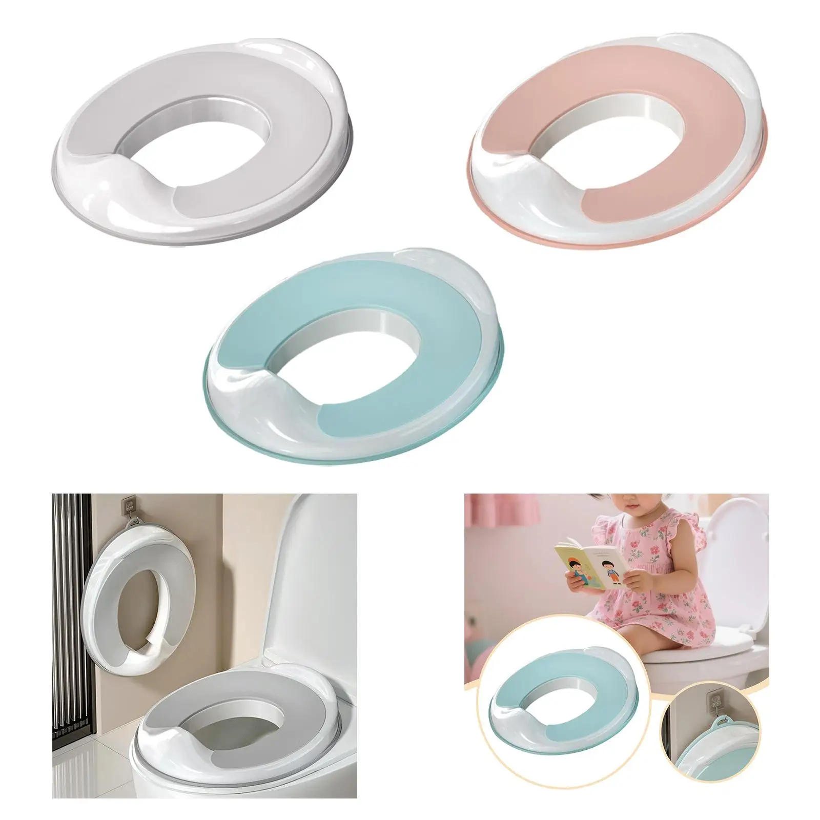 Asiento de orinal para inodoro compacto, cómodo y con colocación fácil - imagen 3