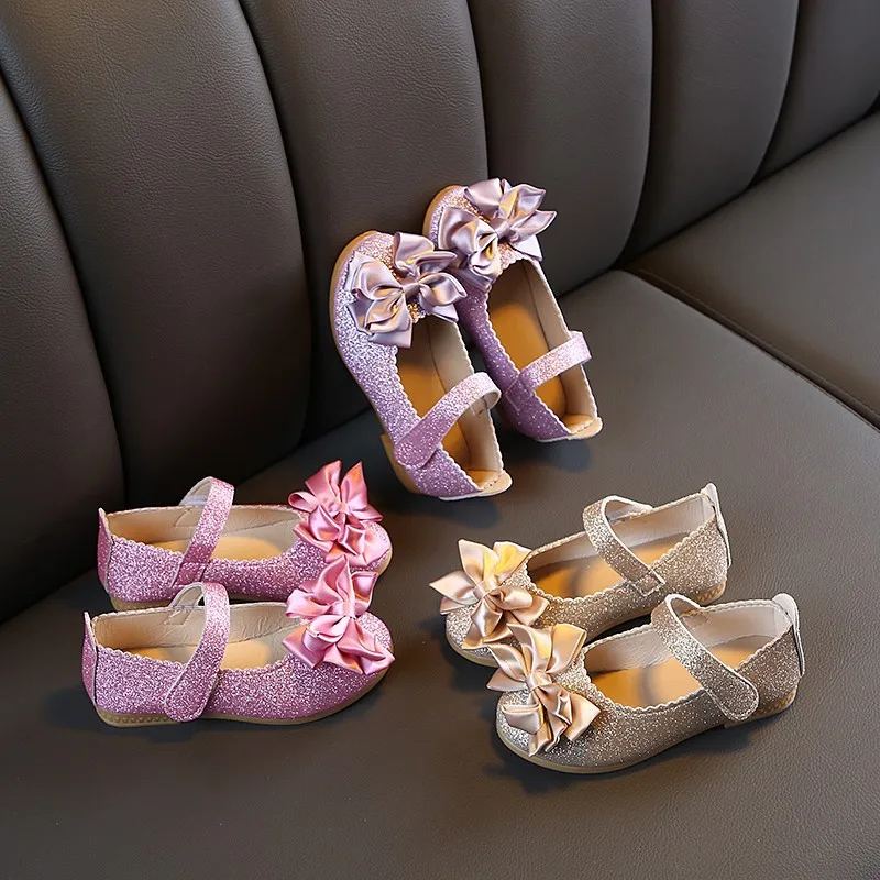 Zapatillas de princesa con lentejuelas para niña – Cómodas con lazo - imagen 4