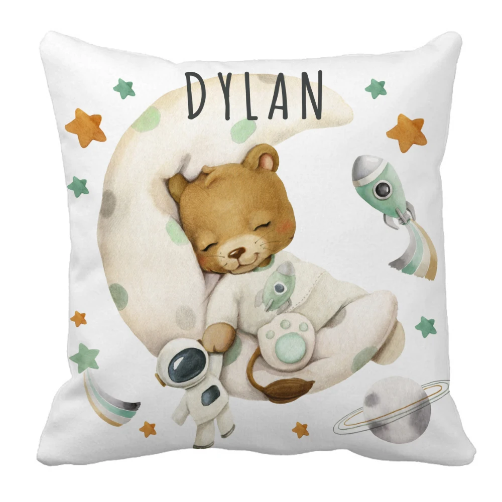 LVYZIHO Sábanas para cuna - Oso espacial durmiente - Personalizado - imagen 3