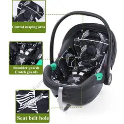 Cojín de asiento para coche de bebé con soporte de cabeza y hombreras