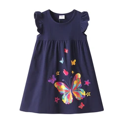 DXTON vestido de algodón sin mangas para niña mariposas verano