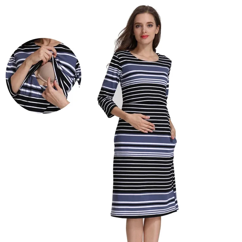 Vestido de lactation premamá manga 3/4 - imagen 3