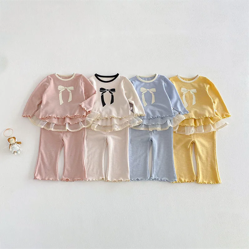 Conjunto primavera niña con sudadera lazo y pantalón - imagen 2