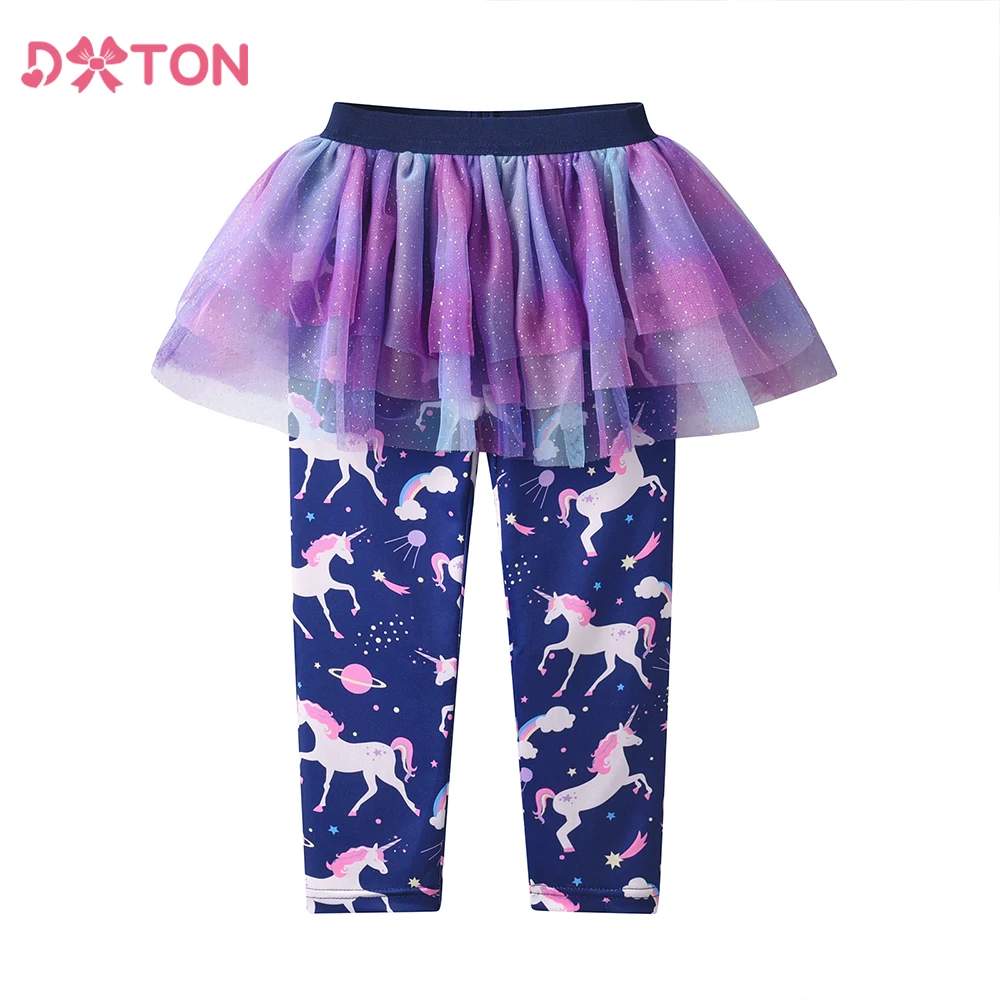 DXTON falda tutú con tul y leggings para niñas unicornio - imagen 5