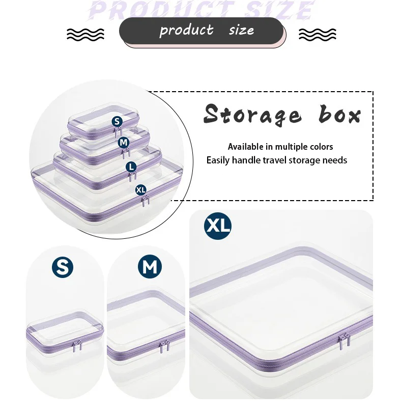 Bolsa organizadora transparente con cremallera