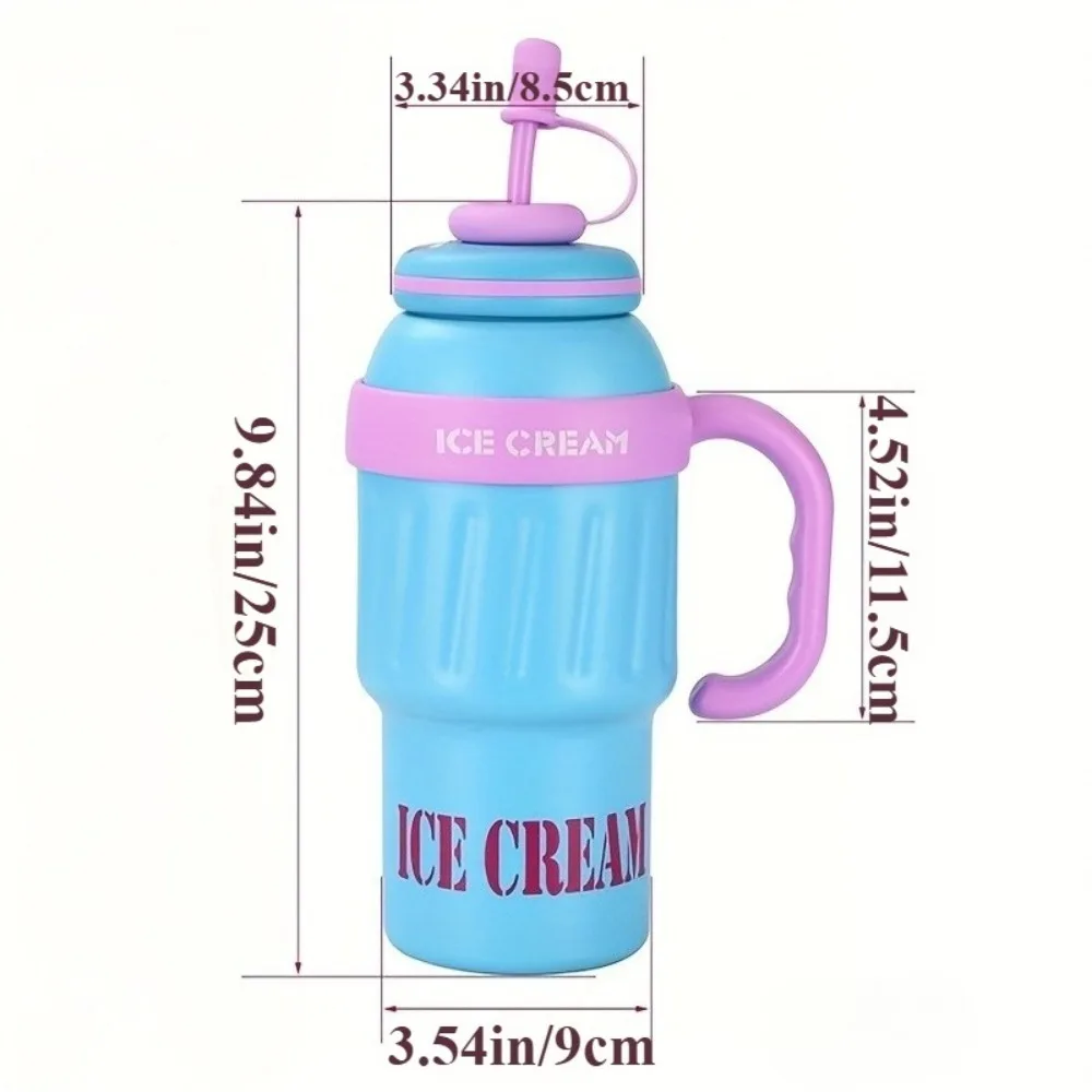 Botella de agua térmica infantil aislada con tapa de paja - imagen 4