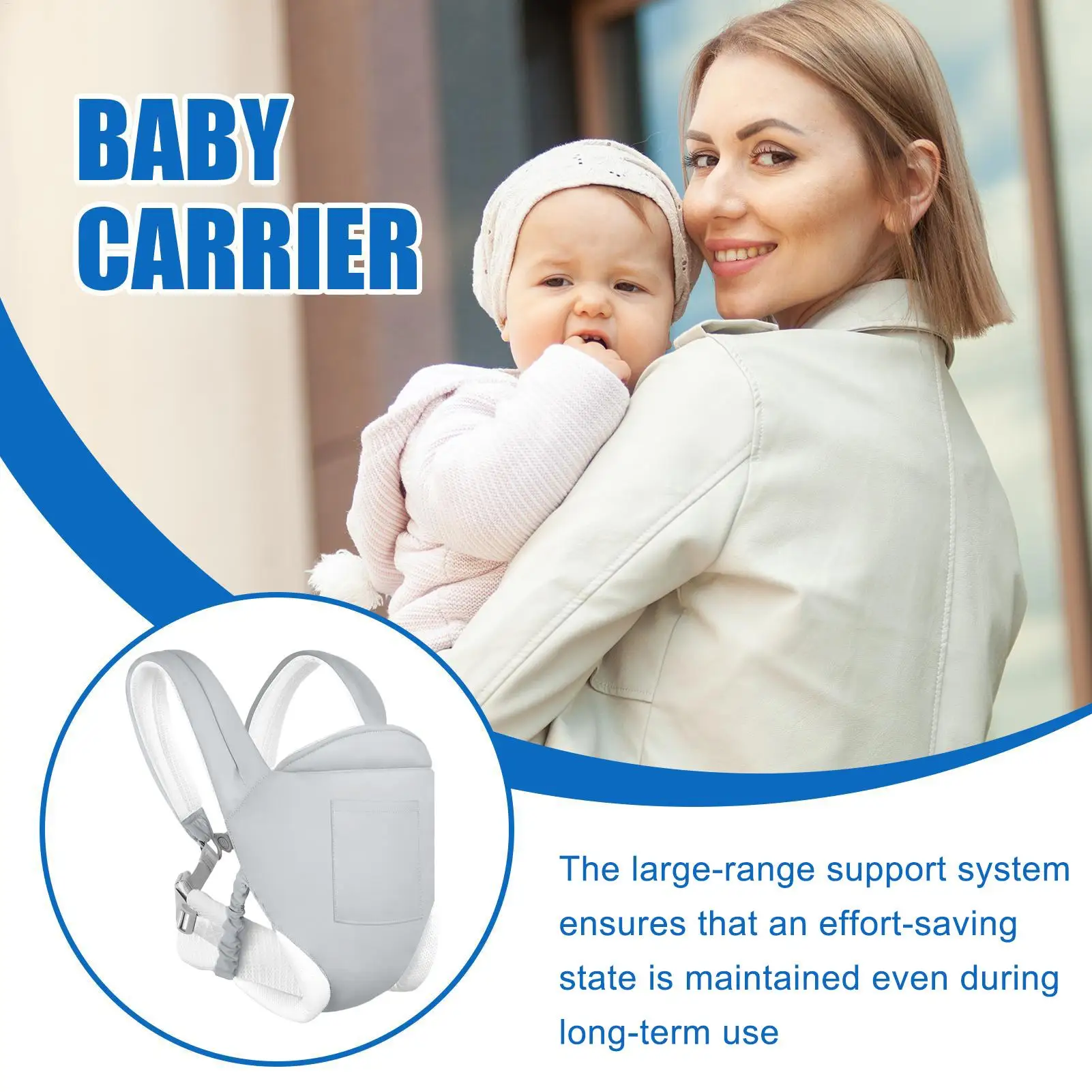 Portabebés ergonómico convertible con soporte frontal ajustable - imagen 4