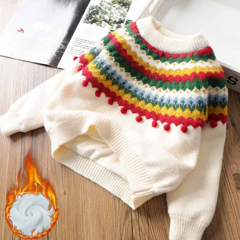 Jersey acolchado navideño de invierno infantil, cálido y suelto