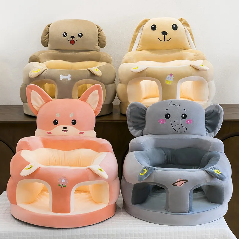 Asiento elevado para bebés con respaldo alto anticaídas y felpa - imagen 3