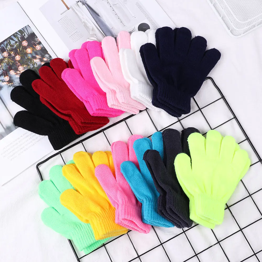 Guantes de punto elásticos para niños - Caramelo, otoño e invierno - imagen 5