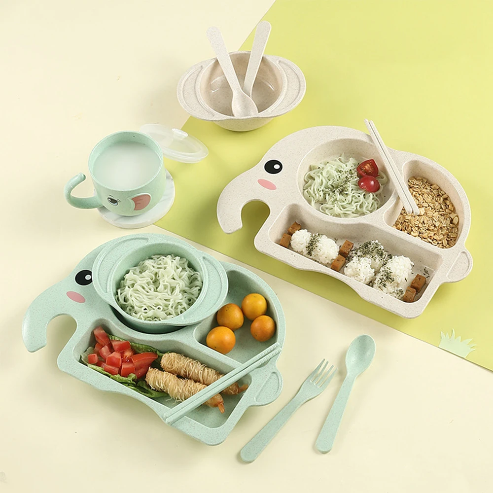 Cubiertos térmicos para bebé con plato elefante y cuenco - imagen 2