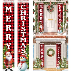 Banner navideño para puerta con mensaje Feliz Navidad 2025