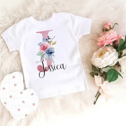 Camiseta personalizada con nombre para niña – Manga corta de fiesta