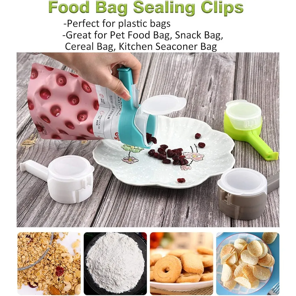 Clips para bolsas de alimentos con pico vertedor para cocina - imagen 2