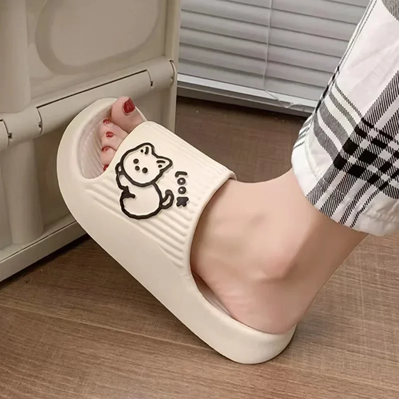 Pantuflas de verano antideslizantes con suela gruesa gato - imagen 2