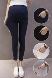 Pantalones de embarazo largos tobillo negros para trabajo de verano