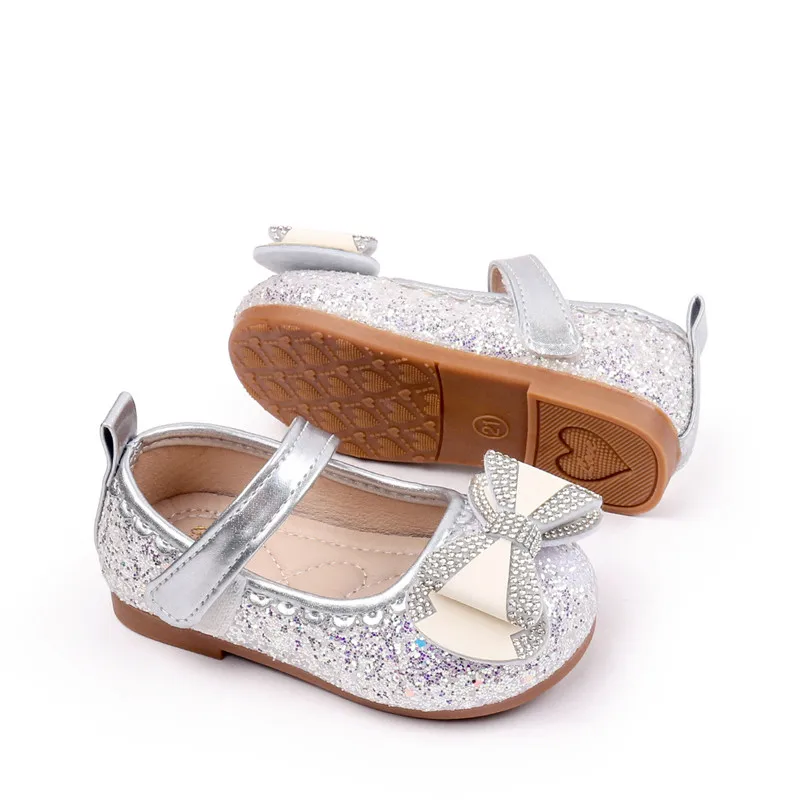 Zapatos de cuero para niñas con lazo - Primavera/otoño, princesa - imagen 3