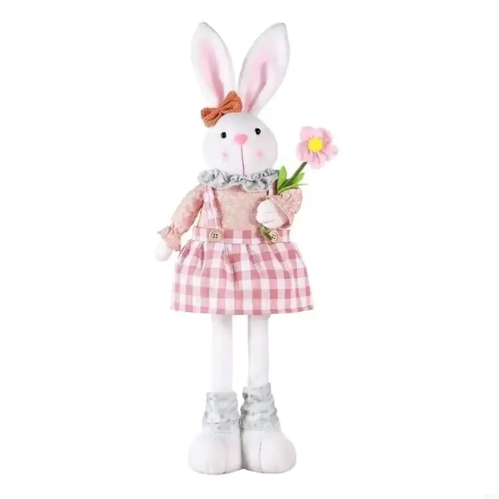 Conejo de Pascua decorativo con patas largas ajustables